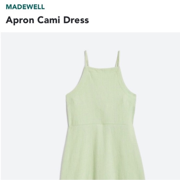Madewell Apron Cami Mint Green Dress, NWT - Picture 7 of 9
